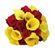 Осенний блюз. Этот яркий букет из роз и калл в желтых и красных тонах - прекрасный и душевный подарок.. Красноярск